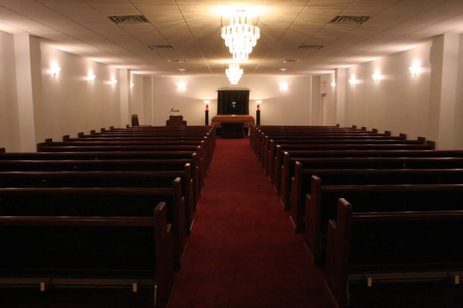 An Inside View of a Chapel Place WIth Lights
